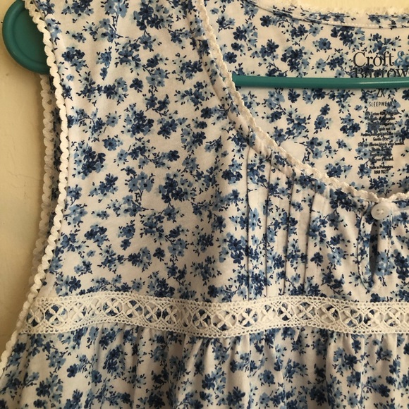 CROFT & BARROW Womens Nightgown Plus Size 3X Floral Sleeveless Pintuck Front New - Picture 6 of 10